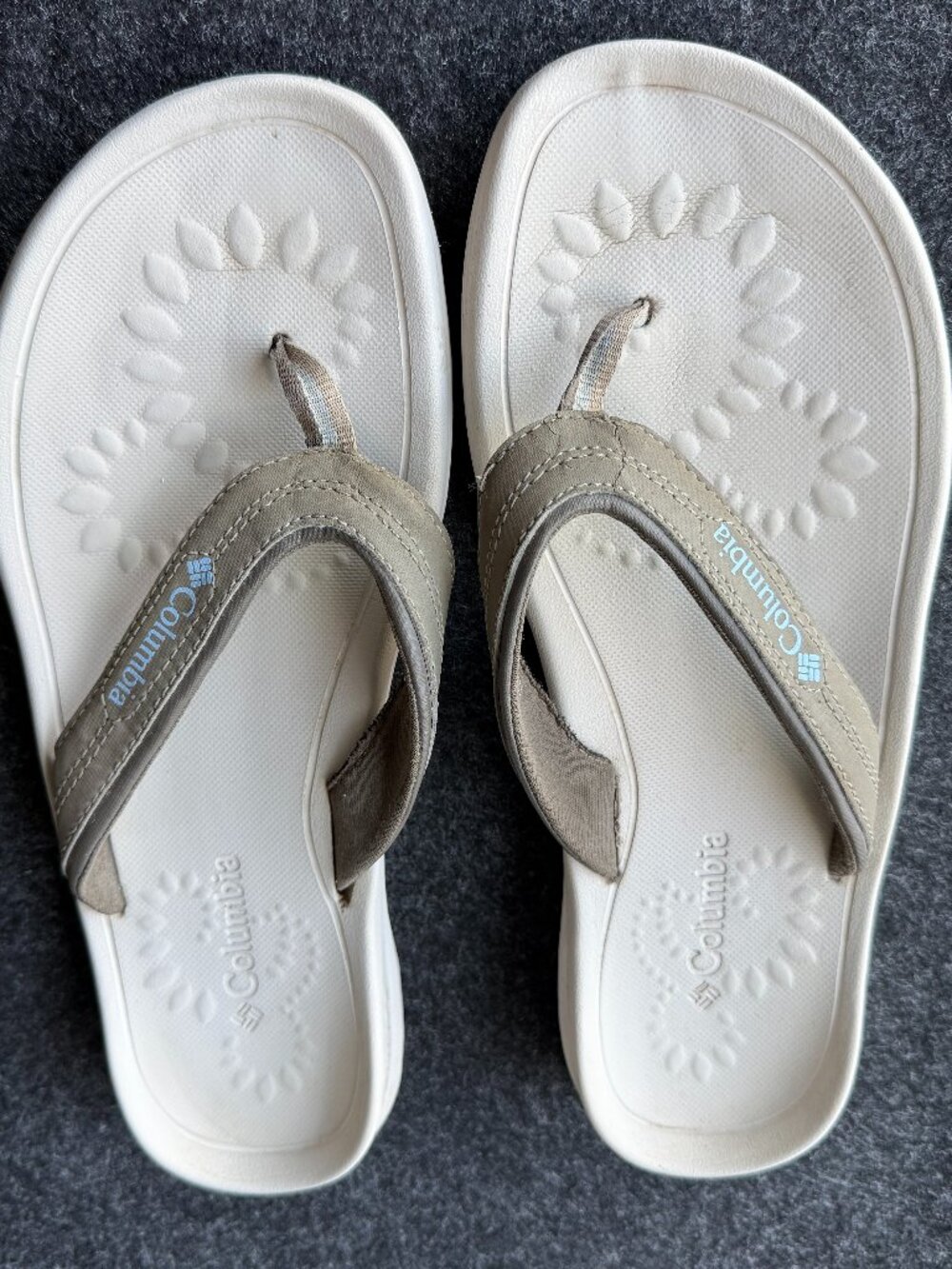 Columbia Comfort Foam Flip Flop Sandals Tan Beige Women’s